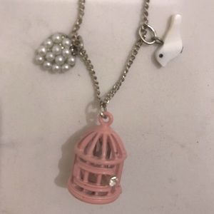 NWT BIRDCAGE & BIRD NECKLACE WITH CHARMS